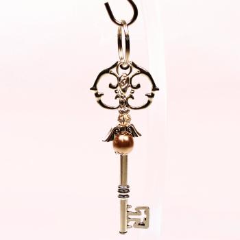 Goldener Schutzengel Schlüsselanhänger – Edler Vintage-Schlüssel & Charm